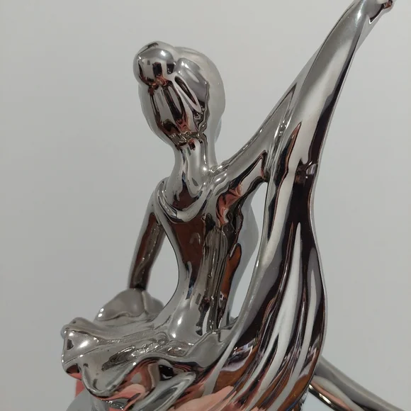 Elegant Silver Ballerina Sculpture - Picture 10 of 12